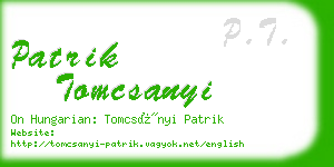 patrik tomcsanyi business card